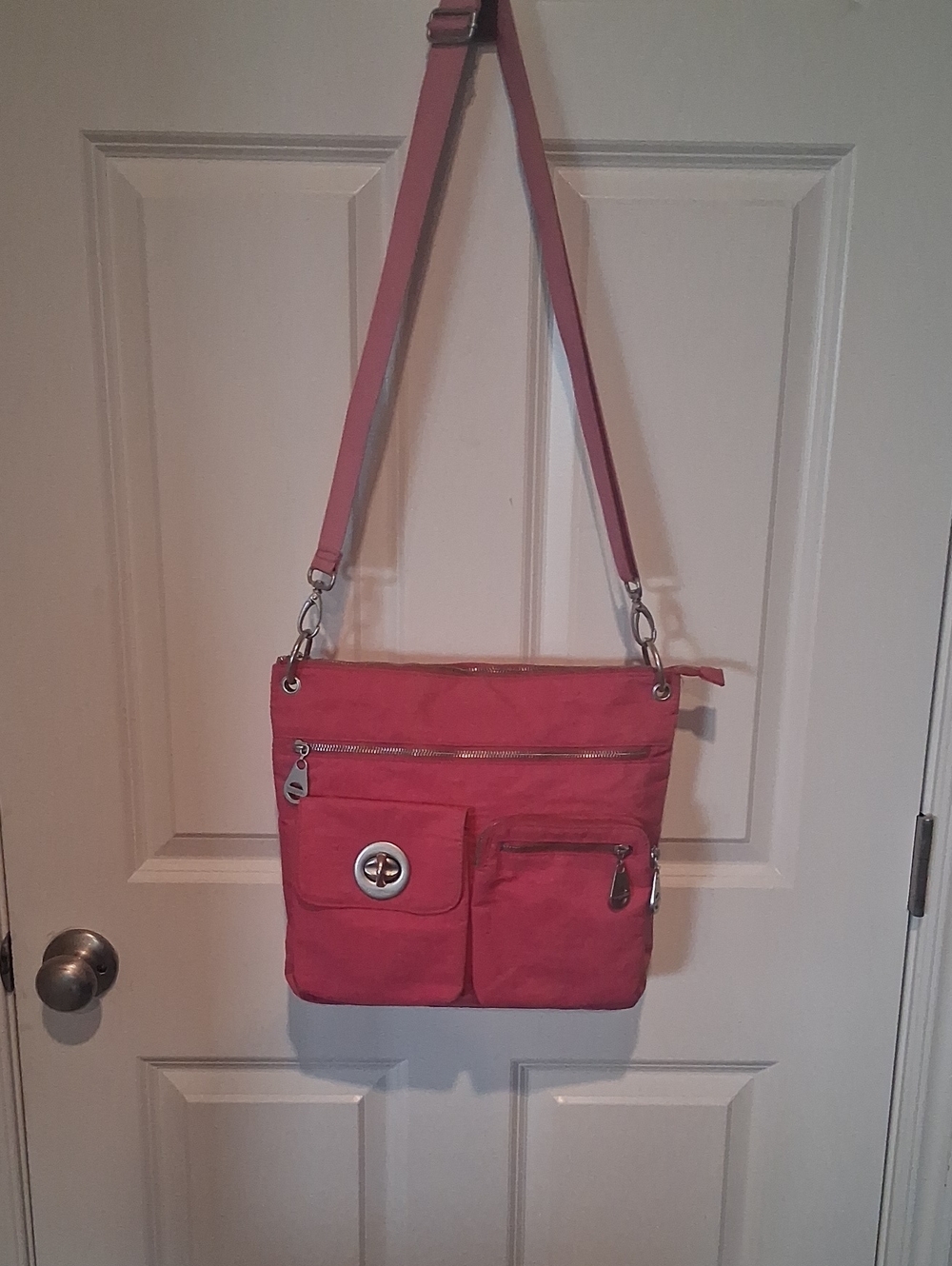 Baggalline Pink Crossbody Shoulder Bag - Adjustable Strap